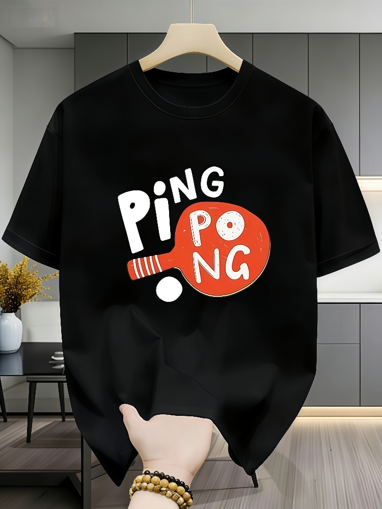 Table Tennis Graphics - Kaus katun grafis tenis meja kasual