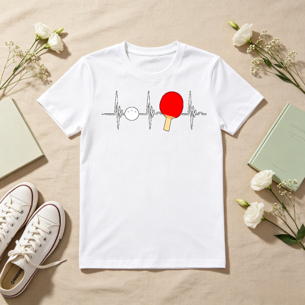 Table Tennis Graphics - Kaos Olahraga Lengan Pendek O-neck dengan