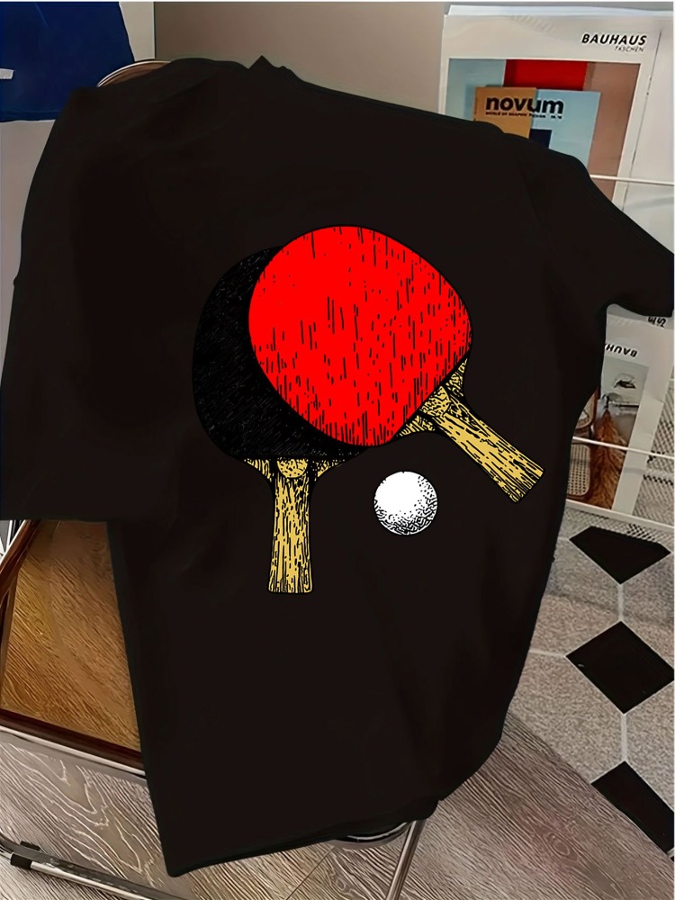 Kaos Pria Navy Kerah Bulat Vin - Table Tennis Graphics ulasan dan harga